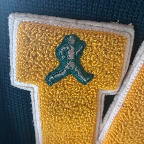 Vintage Hunter Green Varsity Cardigan Sweaters - Roy M. Smith Knitting Mills - Picture 6 of 8